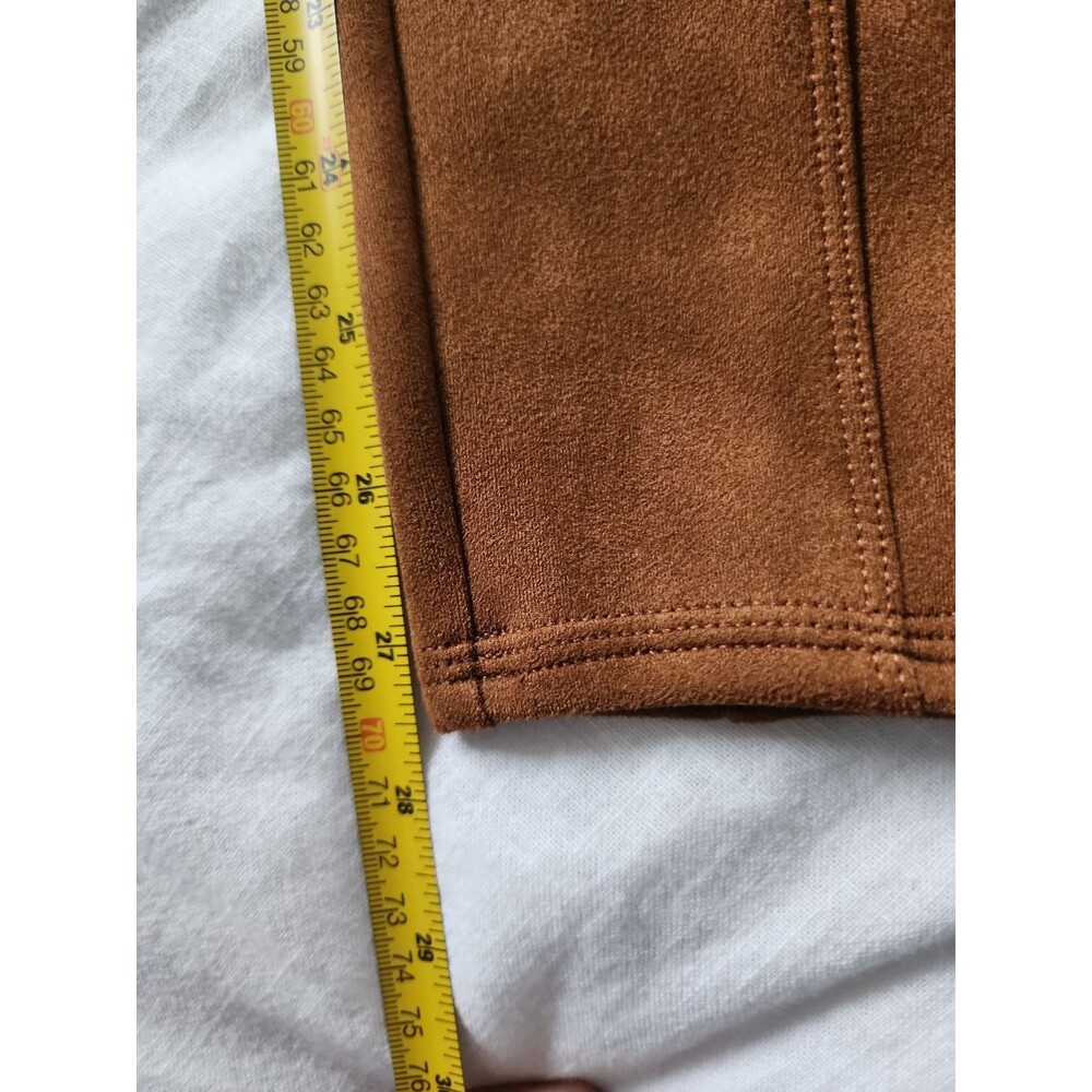 Spanx High Waist Faux Suede  Leggings Rich Caramel Tan Pull On Stretch 20322R - Picture 7 of 7